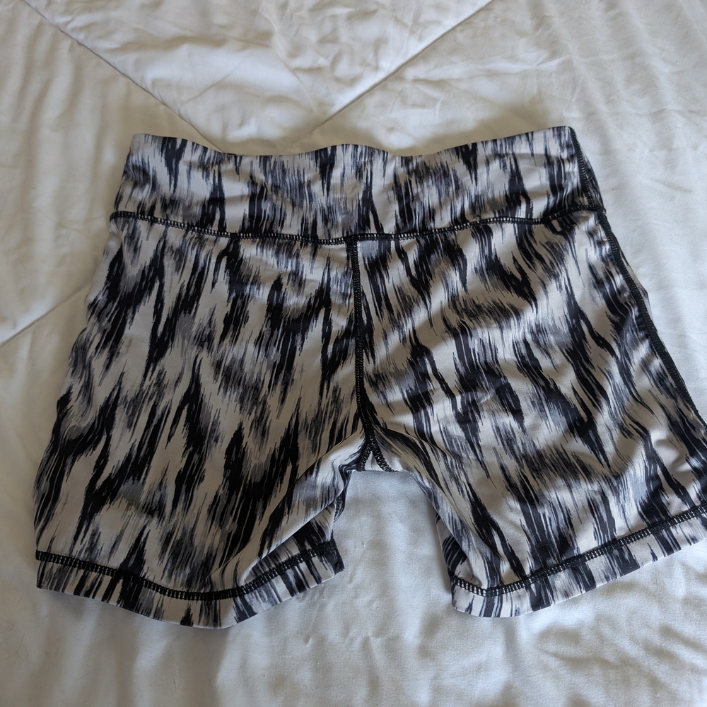 Women's Black and White Athletic Shorts